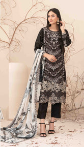 Pure Cambric Cotton with Embroidered Sequence work Suit